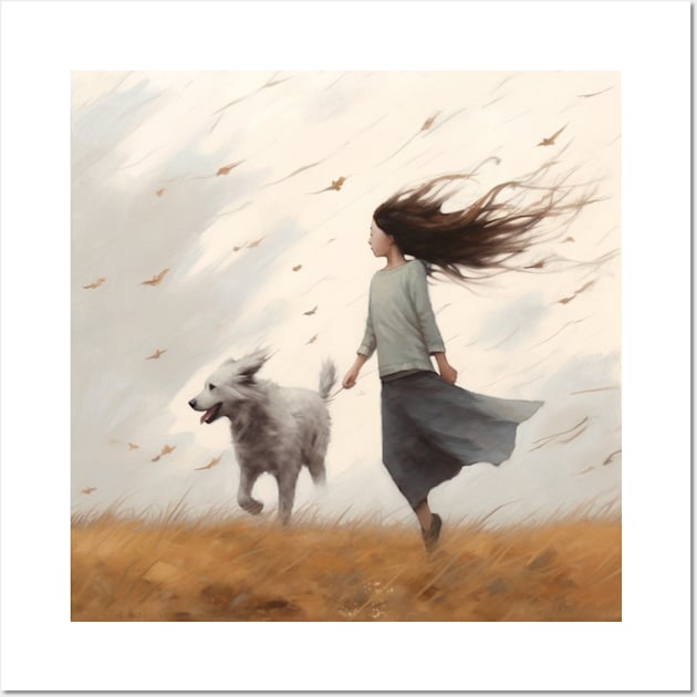 Windy Dog Walk Wall Art by Liana Campbell